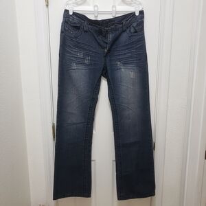 Xtreme Couture Men's Denim Jeans W34 x L34 Dark Blue Wash Distressed Pre-Owned